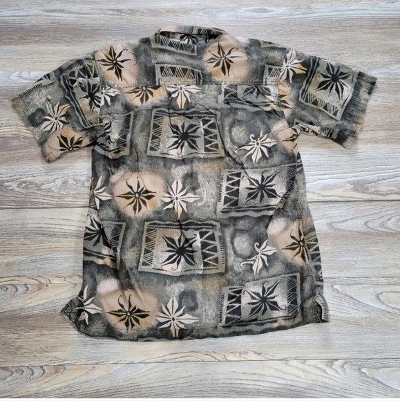 Vintage Hawaiian button up Short Sleeve shirt Mens Size Large brown - Picture 6 of 8